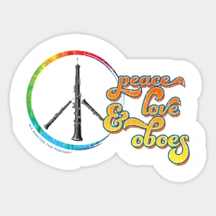 Peace Love & Oboes Sticker